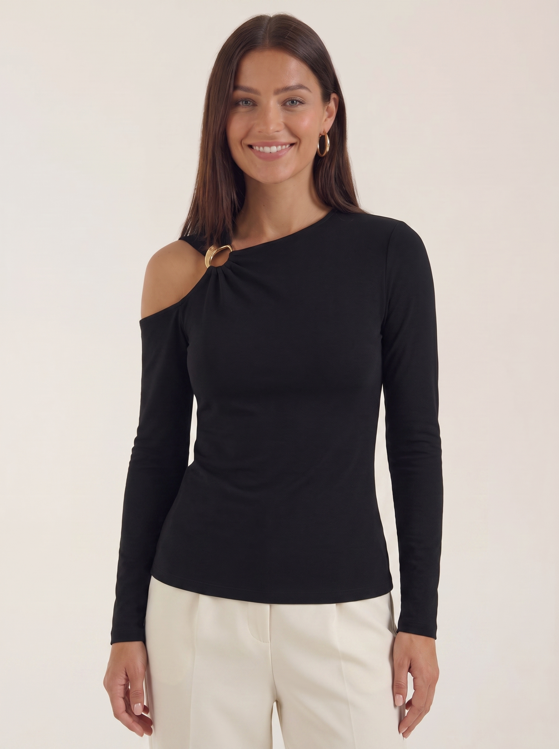 Joann Longsleeve-Top mit Asymmetrischer Ausschnitt