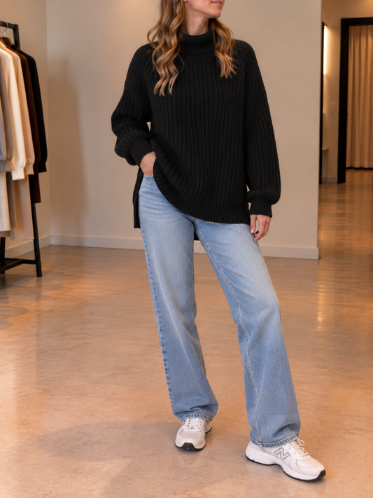 Silja Rollkragenpullover mit Rippstrick