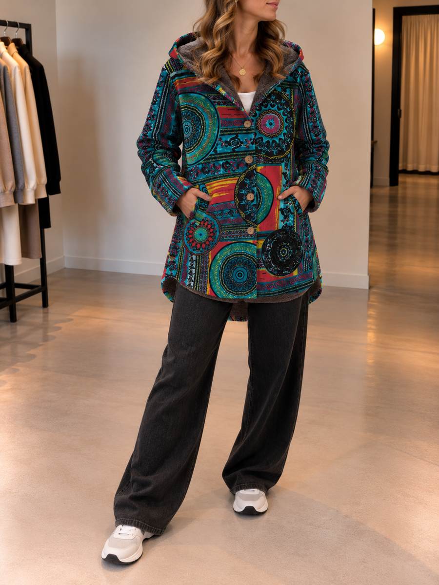 Rina Patchwork-Jacke mit Kapuze