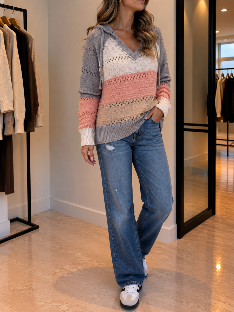 Mirja Kapuzenpullover mit Streifenmuster