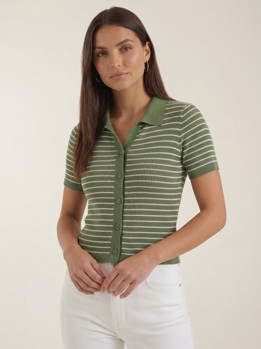 Edith Gestreiftes Polo-Top