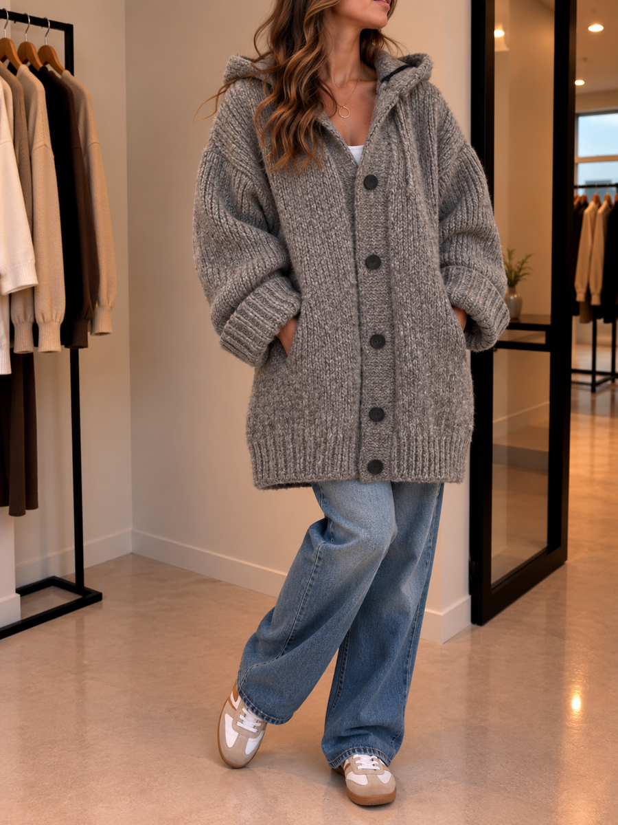Saskia Strickjacke mit Kapuze