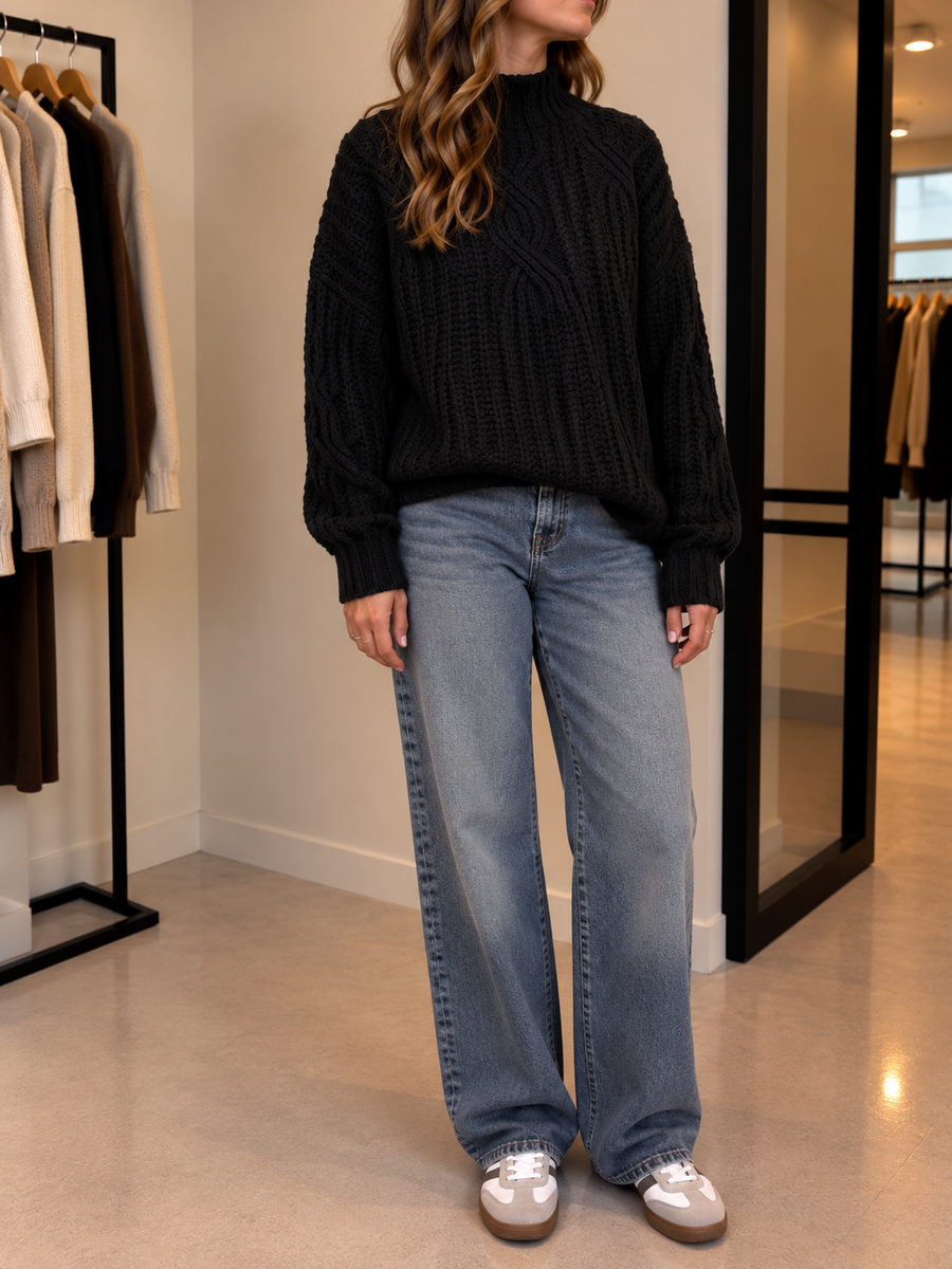 Melike Pullover mit Zopfmuster