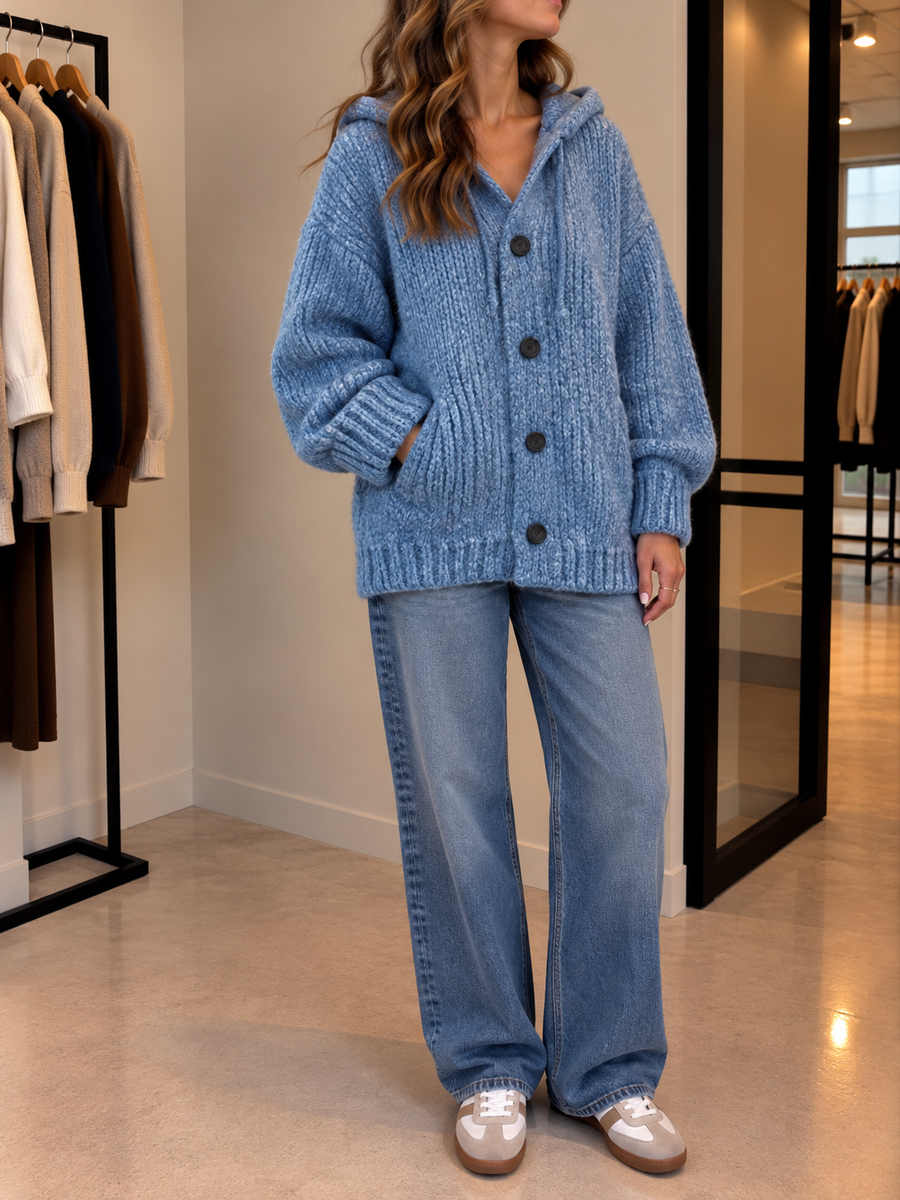 Saskia Strickjacke mit Kapuze