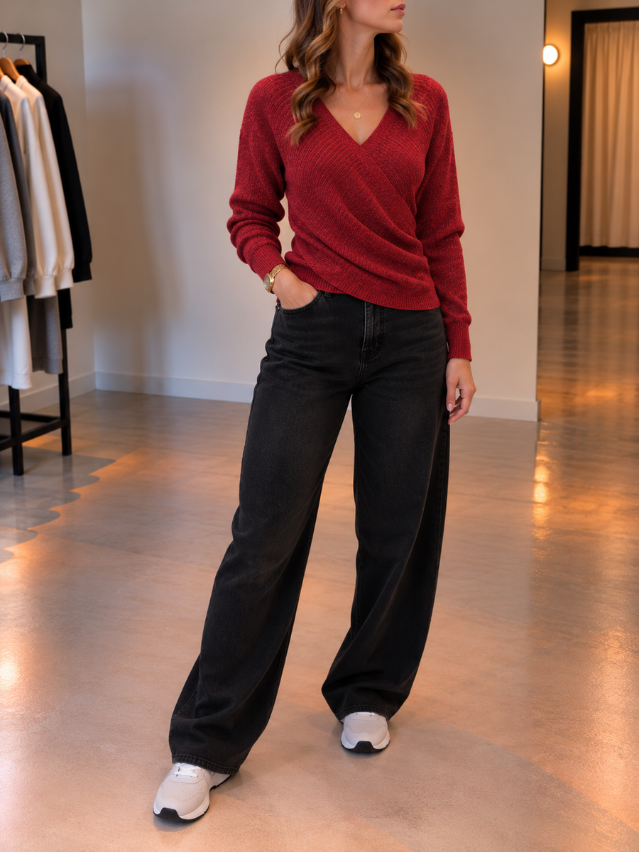 Miruna Pullover mit gekreuzter Front