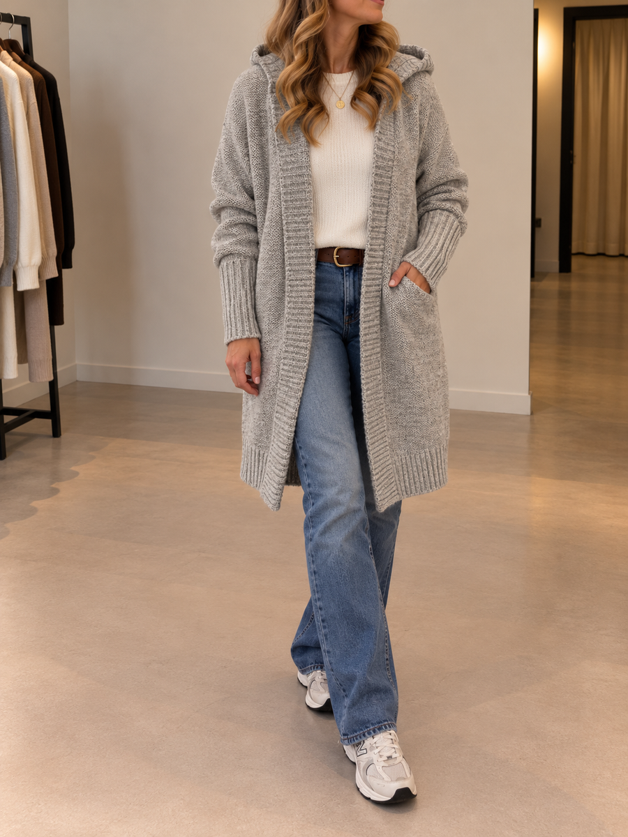 Yara Strickjacke mit Kapuze