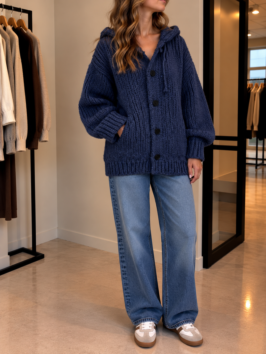 Saskia Strickjacke mit Kapuze