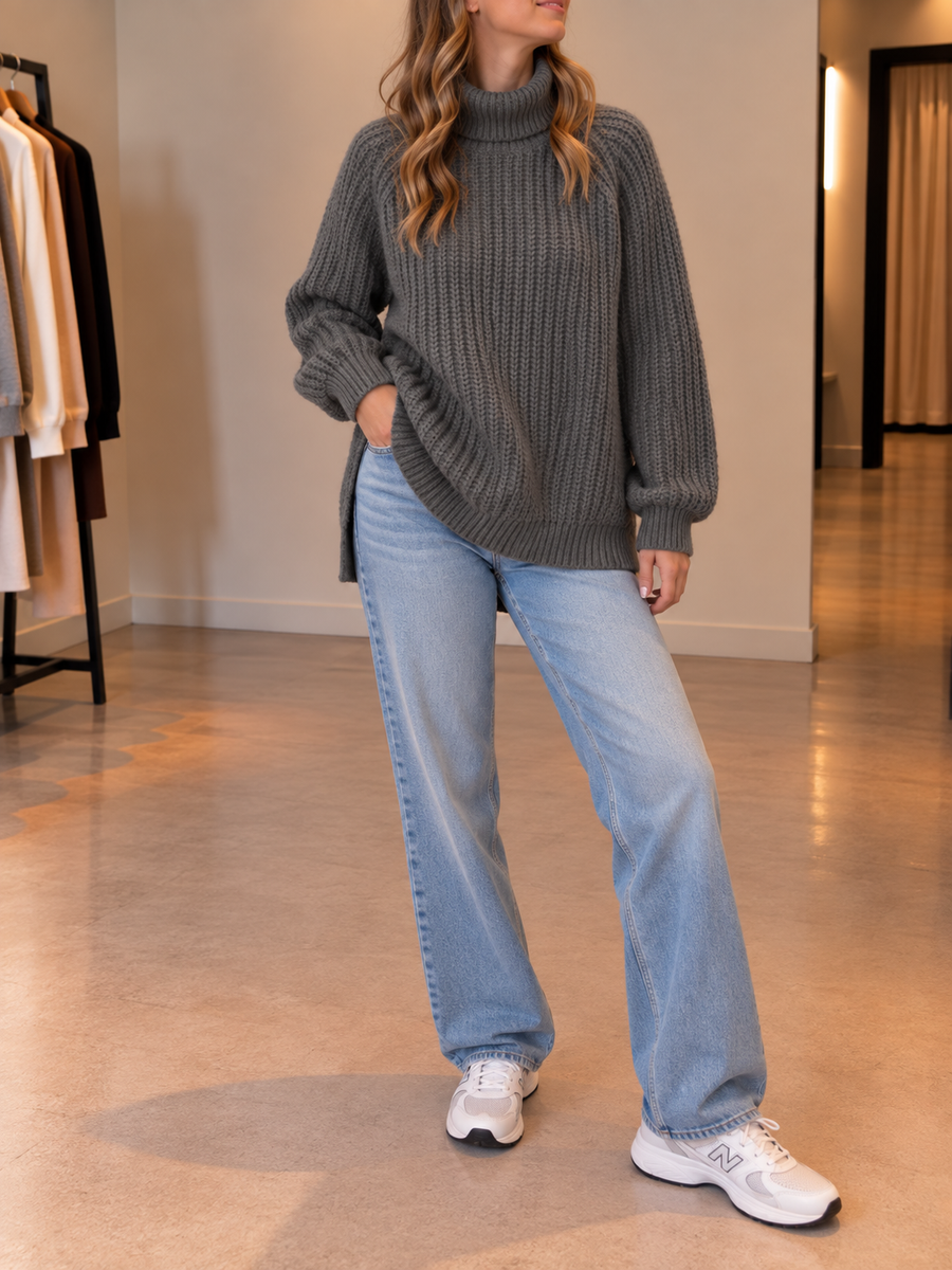 Silja Rollkragenpullover mit Rippstrick