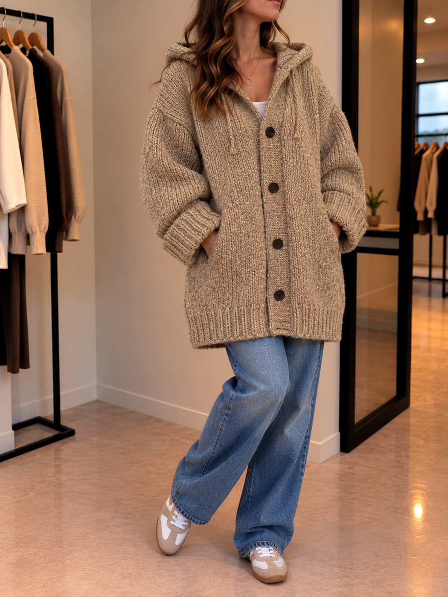 Saskia Strickjacke mit Kapuze
