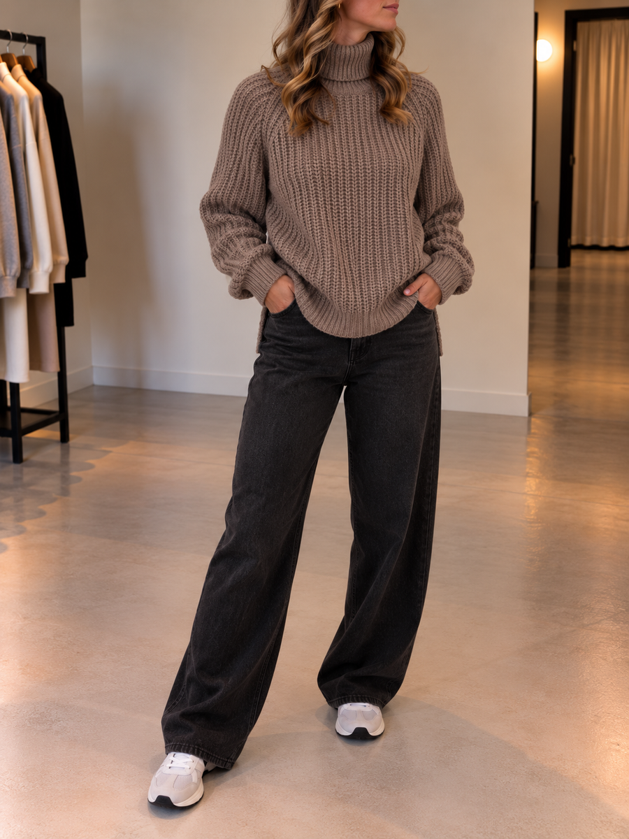 Silja Rollkragenpullover mit Rippstrick