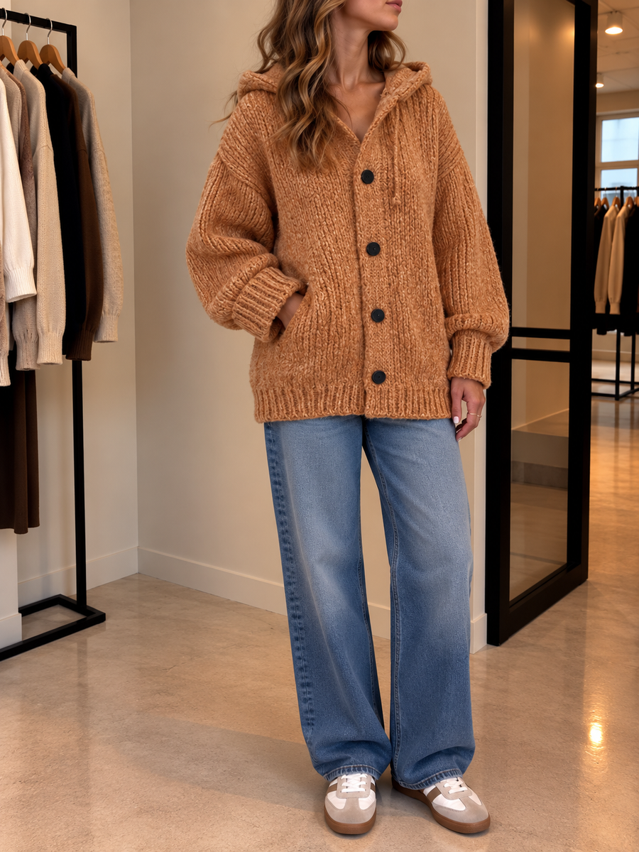 Saskia Strickjacke mit Kapuze