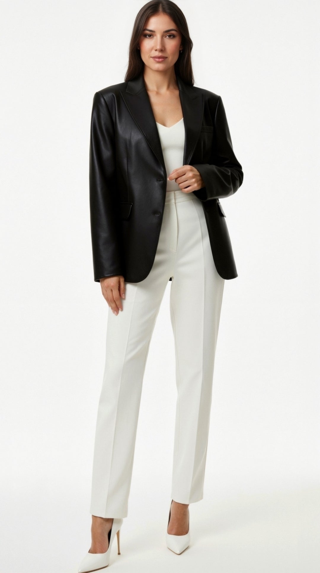 Catherine Oversized Lederblazer