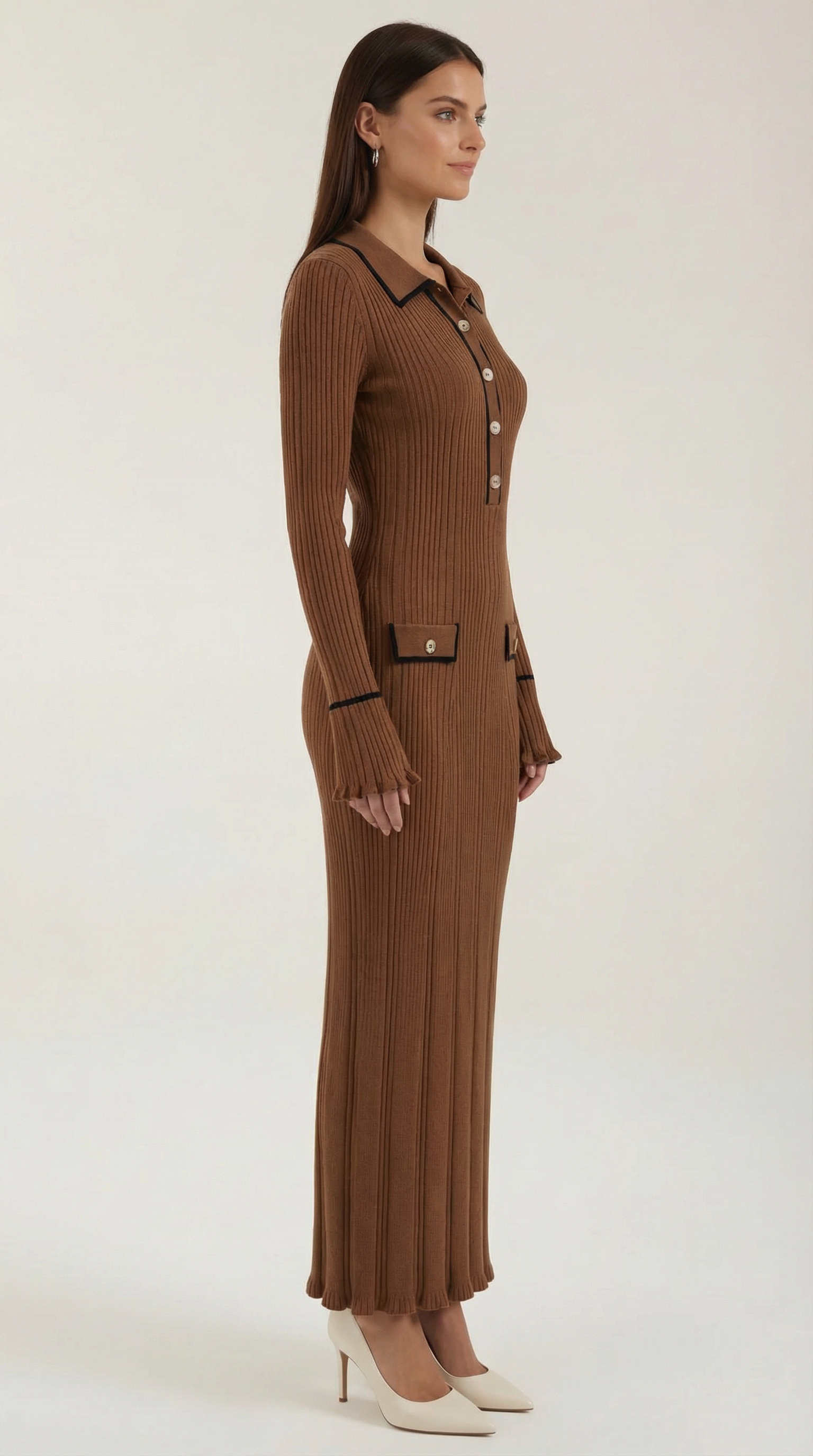 Josephine gestricktes Bodycon-Maxikleid