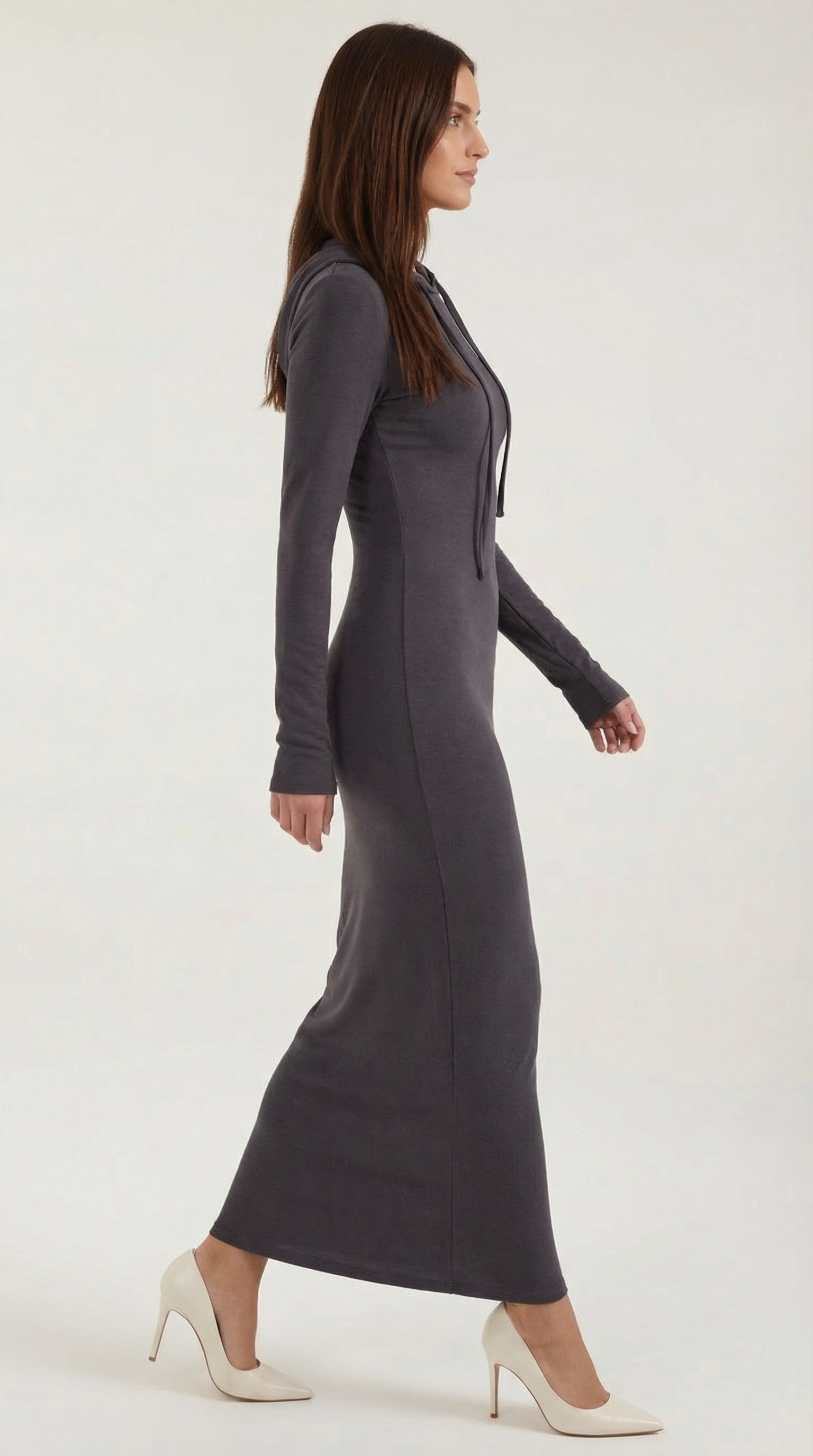 Marilyn Bodycon Maxi-Kleid mit Kapuze