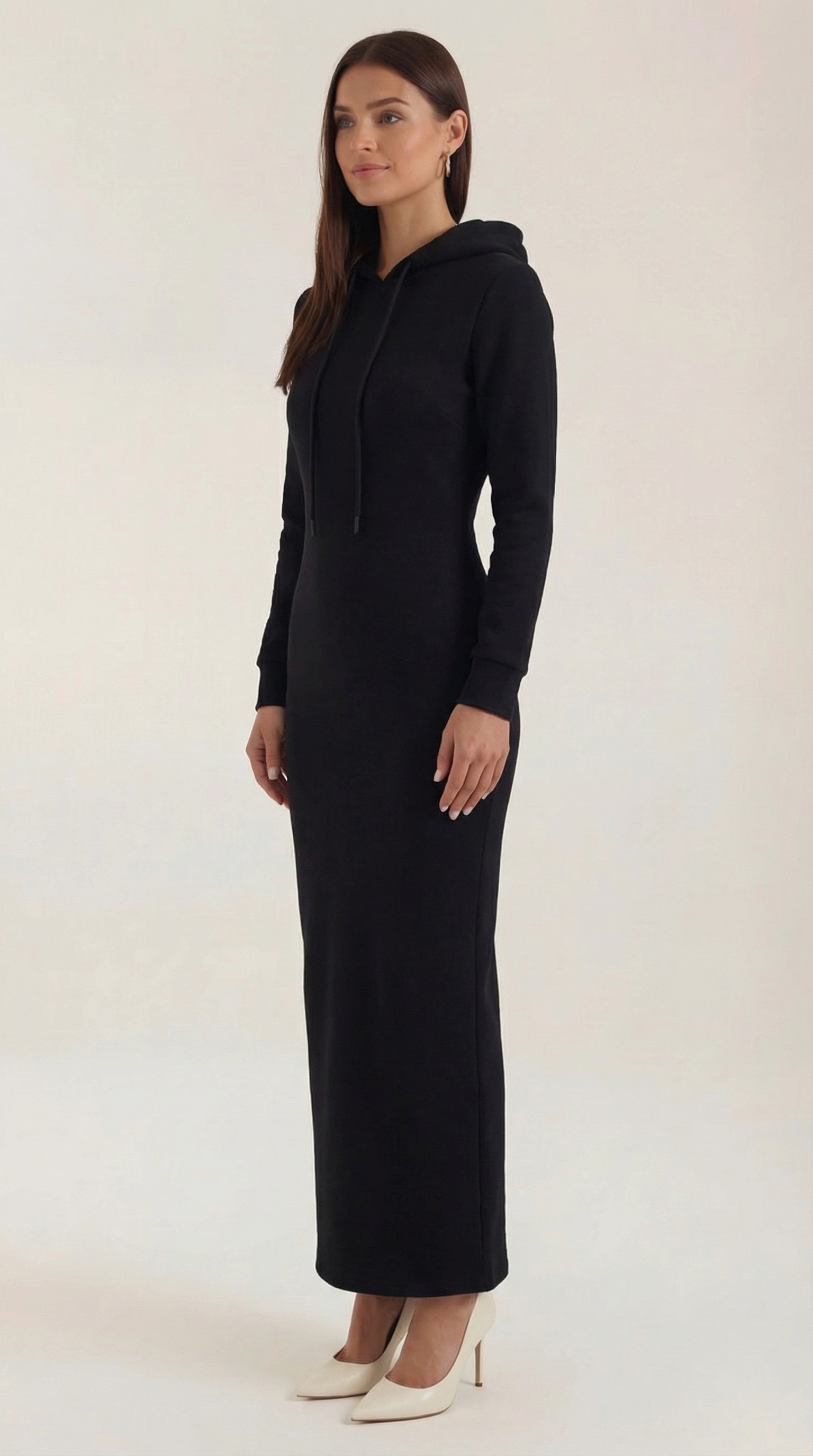 Marilyn Bodycon Maxi-Kleid mit Kapuze