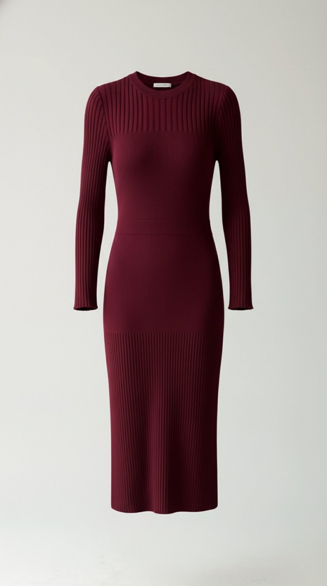 Sheila geripptes Bodycon-Midikleid