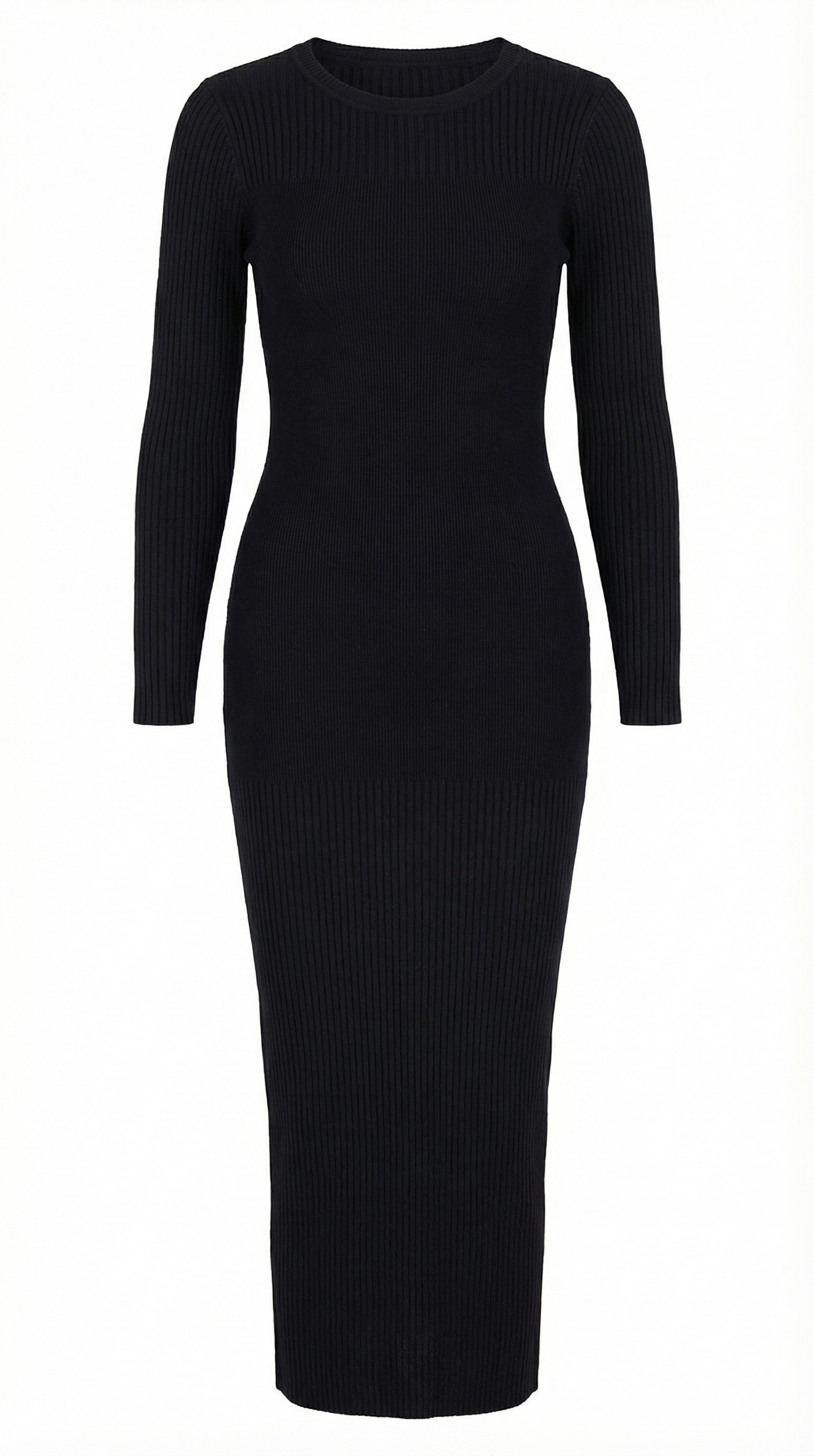 Sheila geripptes Bodycon-Midikleid
