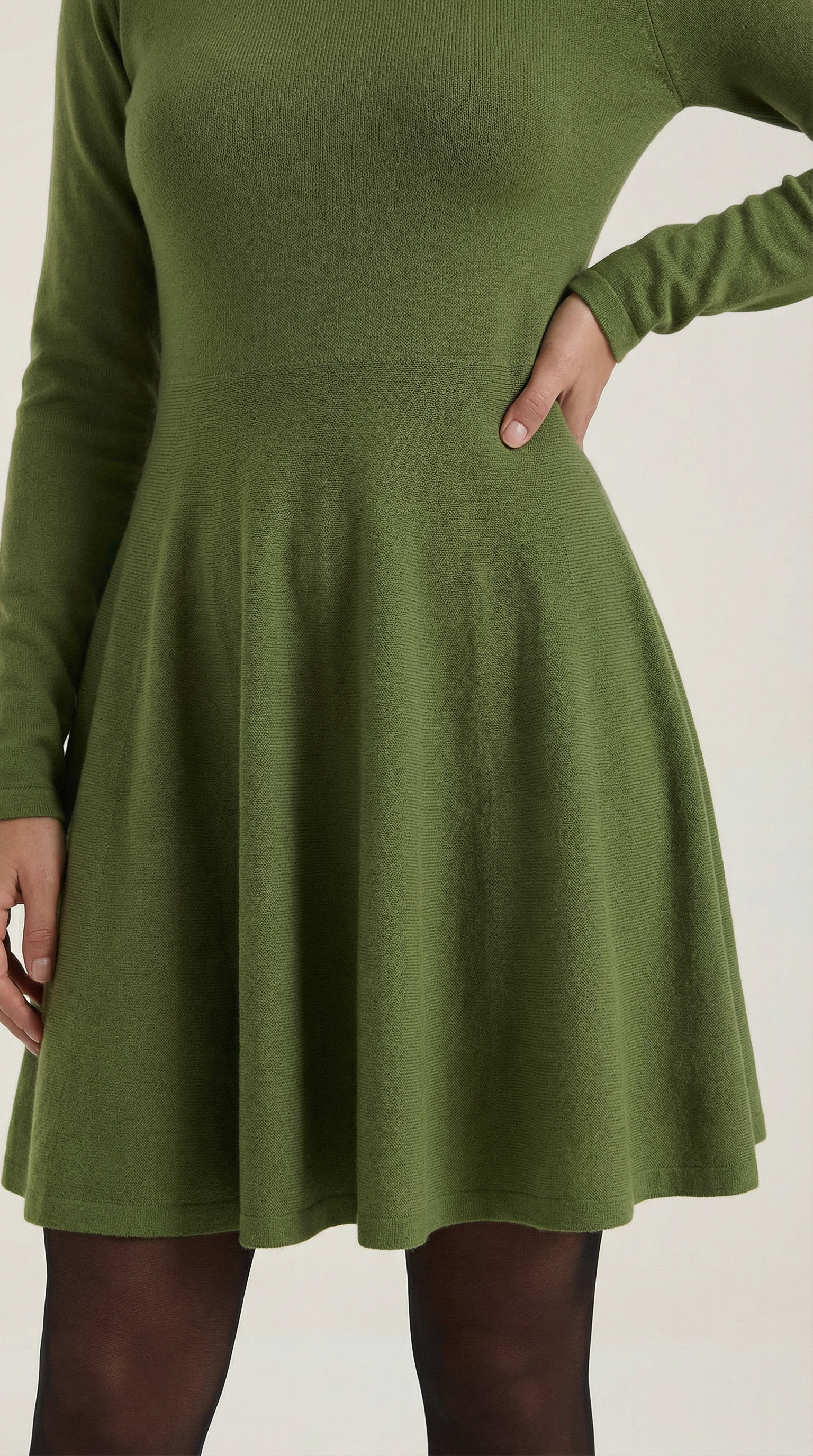 Tiffany Langarm-Falten-Minikleid