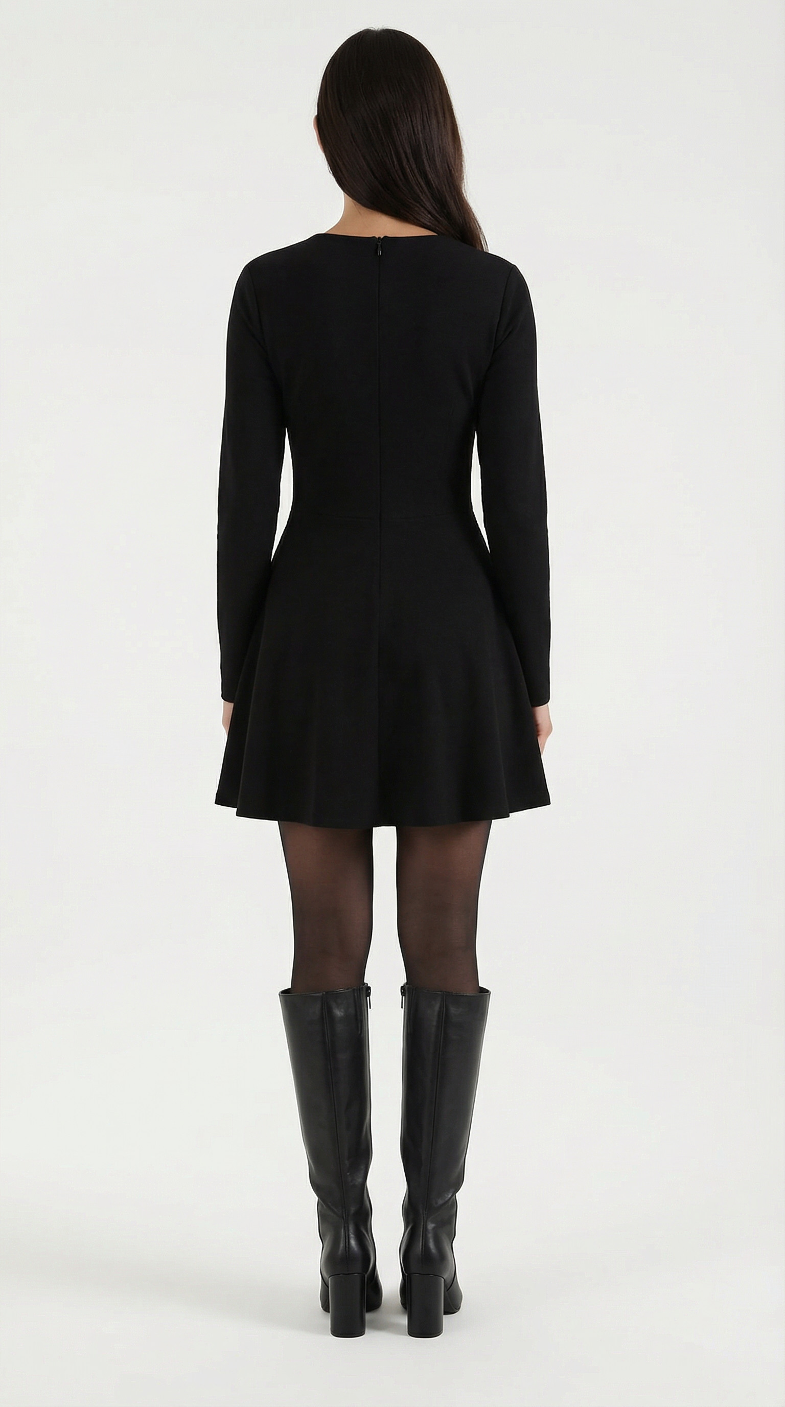 Tiffany Langarm-Falten-Minikleid