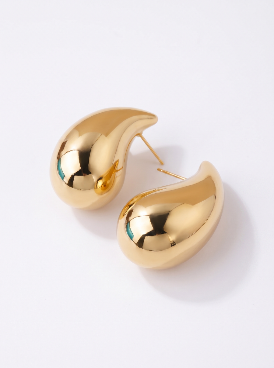 Ivana Damen Ohrringe | Poliertes Kupfer, Zeitloses Tropfen-Design - 2