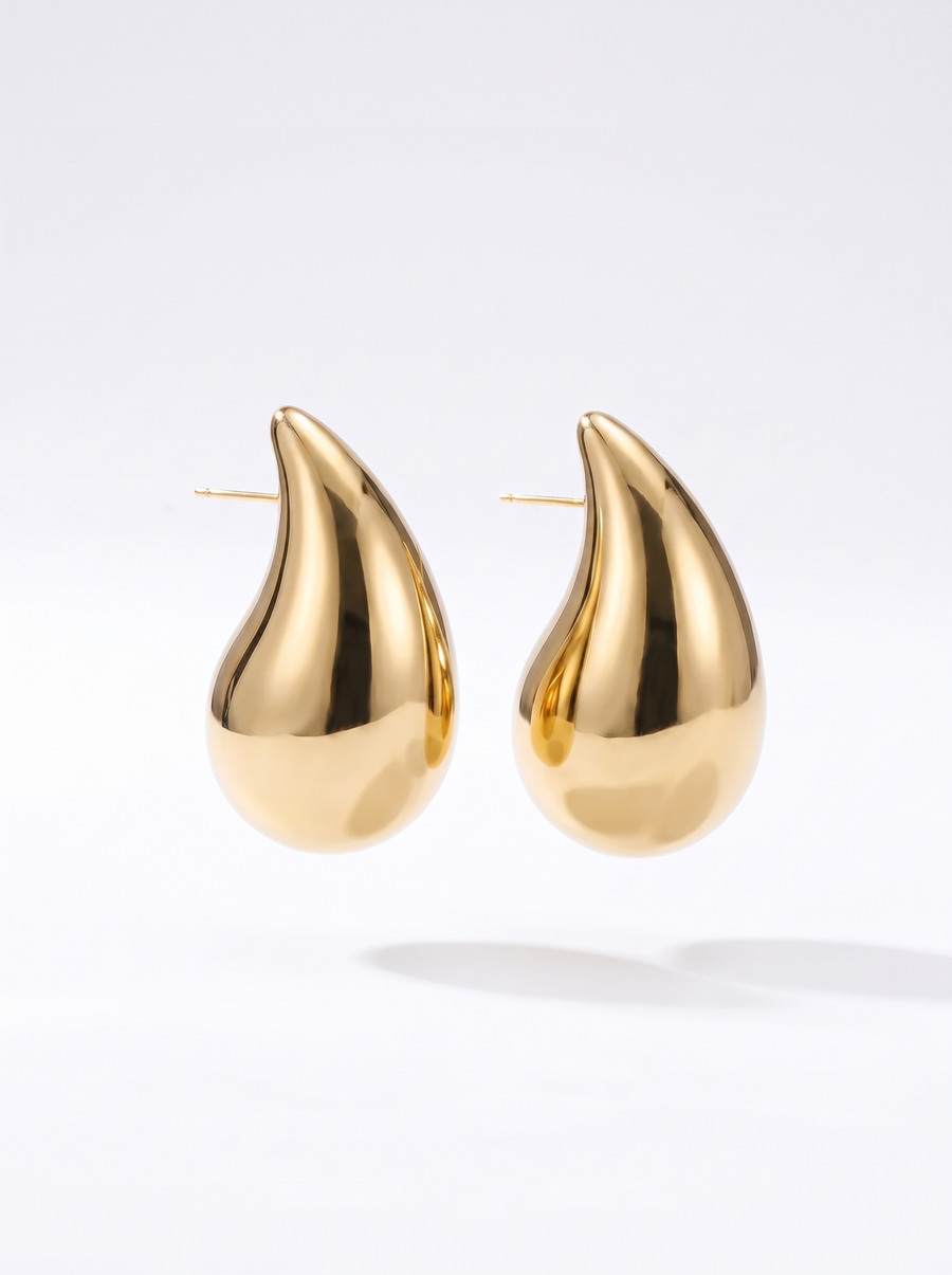 Ivana Damen Ohrringe | Poliertes Kupfer, Zeitloses Tropfen-Design - 1
