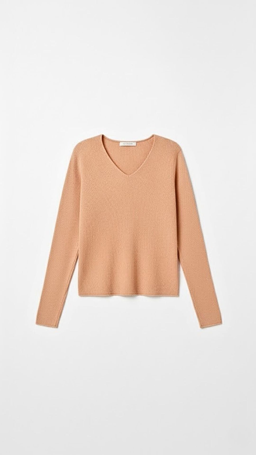 Michelle gerippter Pullover mit V-Ausschnitt