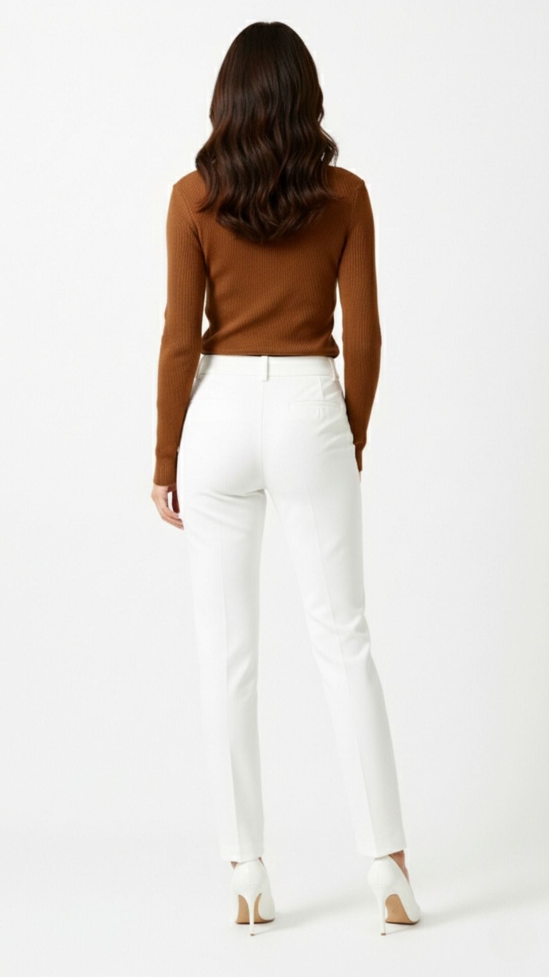 Michelle gerippter Pullover mit V-Ausschnitt