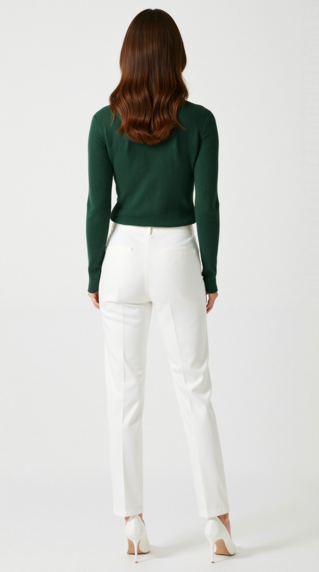 Michelle gerippter Pullover mit V-Ausschnitt