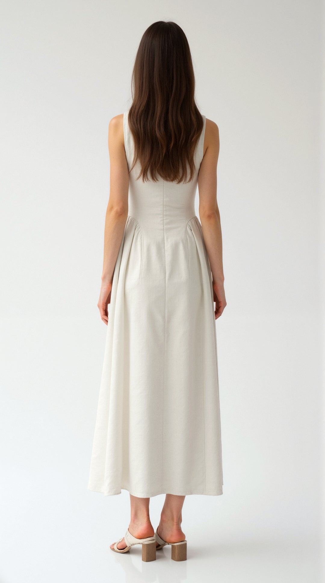 Nancy Leinen-Kleid mit Ausschnitt