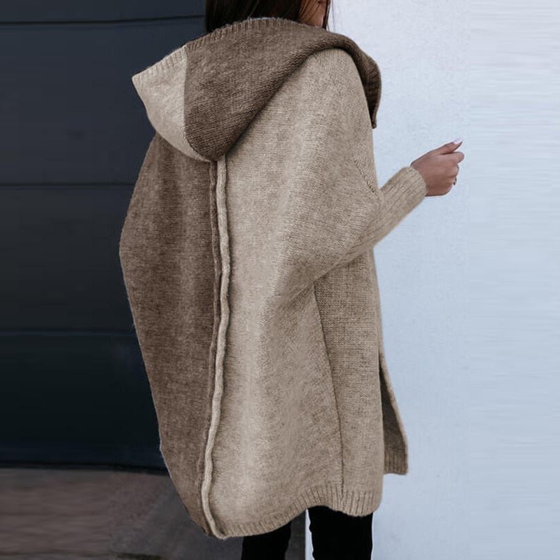 Ingrid lange Strickjacke mit Kapuze
